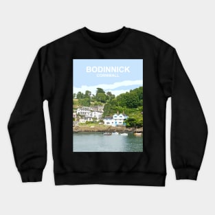 Bodinnick, Fowey Cornwall. Cornish Travel location poster Crewneck Sweatshirt